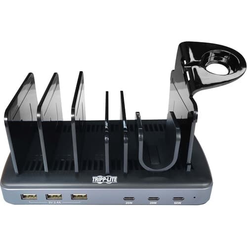 USB CHARGING STATION 6PORT 3X USB C 3X USB-A W STORAGE SPACE