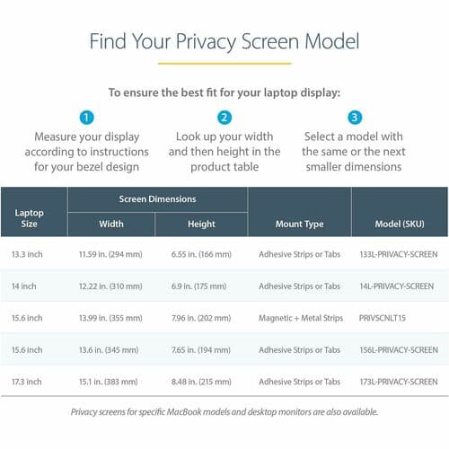 13.3IN LAPTOP PRIVACY SCREEN - ANTI-GLARE BLUE LIGHT FILTER