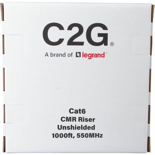C2G BULK CAT6 UTP CMR TAA BLACK C2G 1000FT CAT6 ETHERNET CABLE CMR