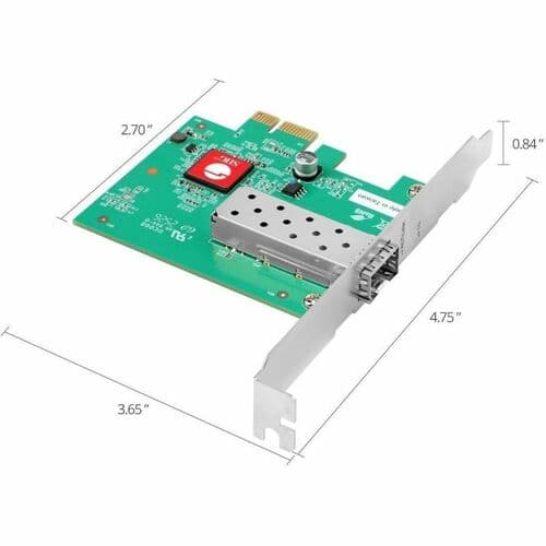 SINGLE PORT 1G SFP ETHERNET NETWORK PCIE CARD - 1GBPS - TAA COM