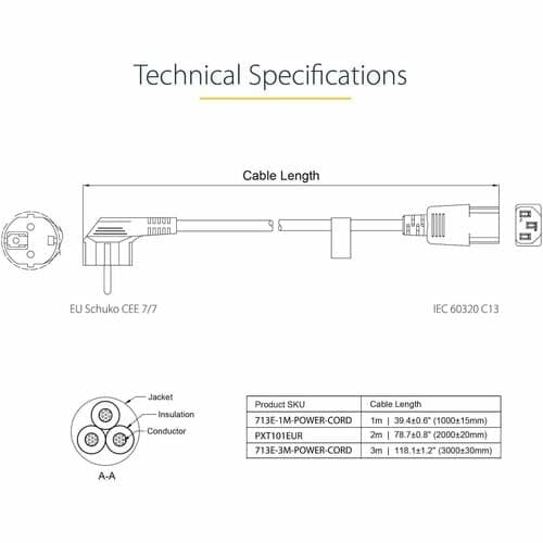 6FT COMPUTER POWER CORD EU SCHUKO TO C13 AC MONITOR POWER CORD