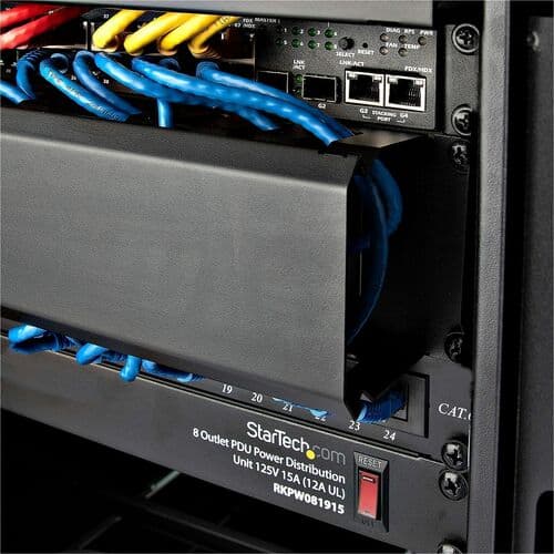 SERVER RACK CABLE MANAGEMENT 2U HORIZONTAL SLOTTED FINGER DUCT