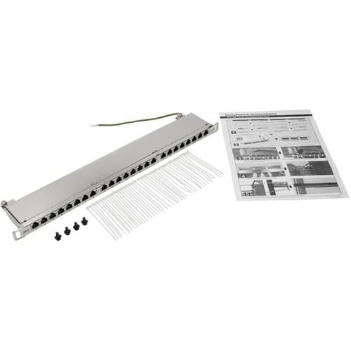 CAT5E/CAT6 PATCH PANEL 24-PORT SHIELDED KRONE IDC 568A/B 0.5U