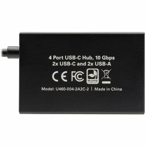 USB C HUB 4-PORT 2 USB-A AND 2 USB-C PORTS USB 3.1 GEN 2 ALUMINUM