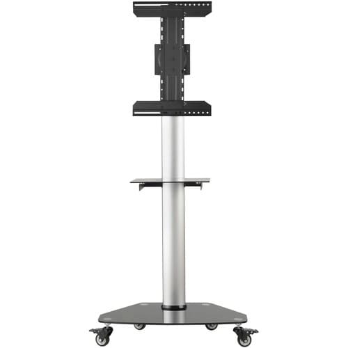 ROLLING TV CART FOR 3770IN DISPLAYS BLACK GLASS BASE AND SHELF