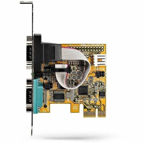 PCIE DUAL SERIAL PORT CARD - 16C1050 UART 5V/12V STATUS LIGHTS