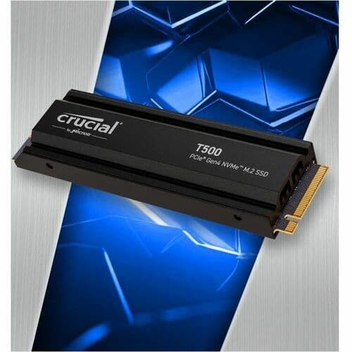 CRUCIAL 1TB T500 PCIE 4.0 X4 M.2 INTERNAL SSD WITH HEATSINK
