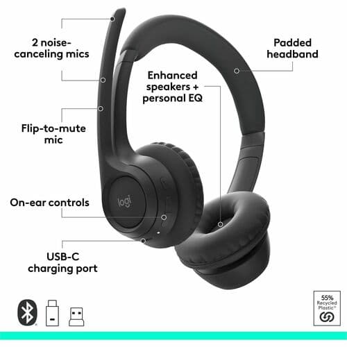 ZONE 305 WRLS HEADSET UC BLACK B2B WITH DONGLE