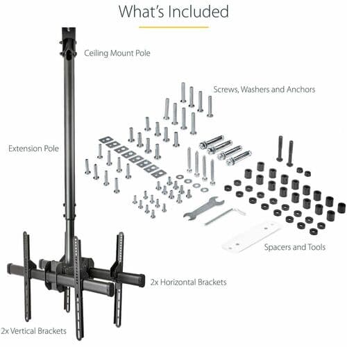DUAL TV CEILING MOUNT HANGING HANGING SCREEN VESA BRACKET MOUNT