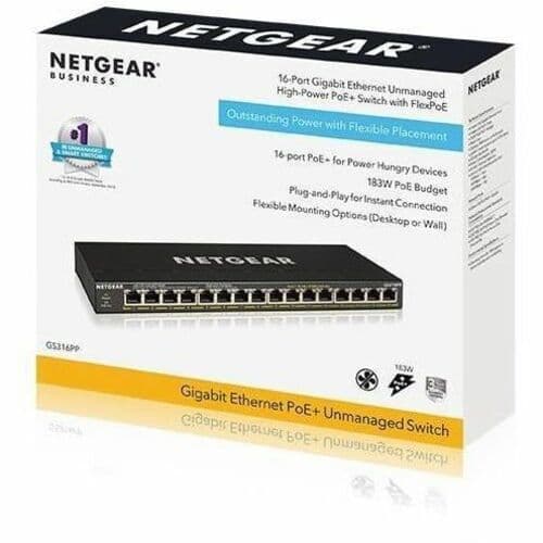 16PORT GIG UNMANAGED POE+WITH FLEXPOE 183W