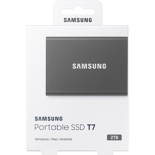 SAMSUNG 2TB T7 PORTABLE SSD USB 3.2 GEN2 10GBPS TITAN GRAY