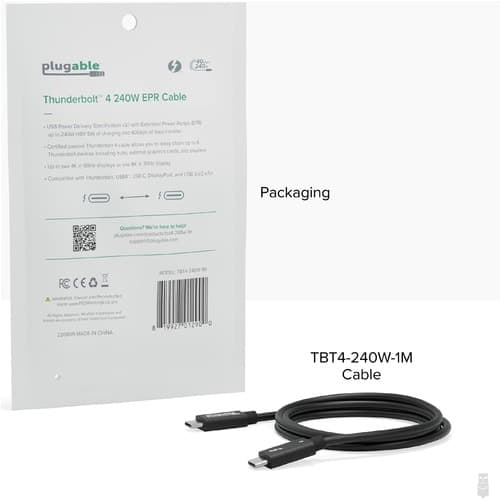3.3FT PLUGABLE TBT4 240W EPR CABLE THUNDERBOLT 4 240W EPR CABLE