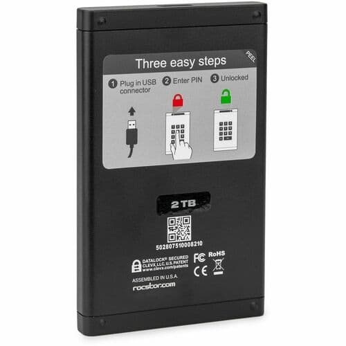 DATASECURE EX20 1TB 5400 RPM PORTABLE ENCRYPTED DRIVE-KEYPAD-TAA