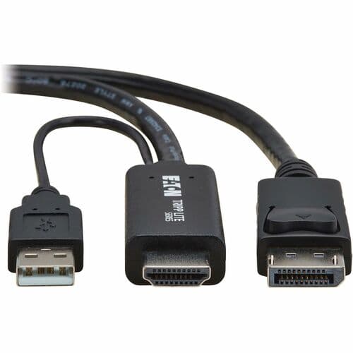HDMI DISPLAYPORT ACTIVE ADAPTER M/M 4K 60 HZ USB POWER BLACK 2M