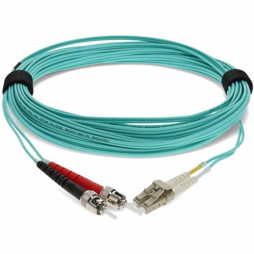7M LC/ST MMF FIBER LOMM 50/125 OM3 DUPLEX AQUA PATCH CABLE