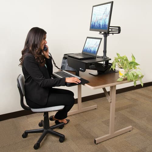 SIT-STAND DESKTOP WORKSTATION WORKWISE SINGLE-MONITOR DESK-CLAMP