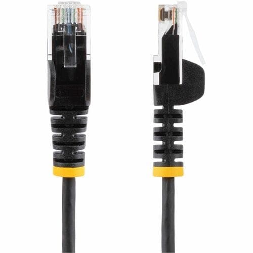 1FT BLACK CAT6 ETHERNET CABLE SLIM SNAGLESS RJ45 UTP PATCH CABLE