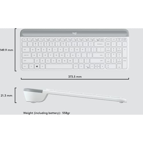 MK470 WRLS SLIM KB COMBO WHITE