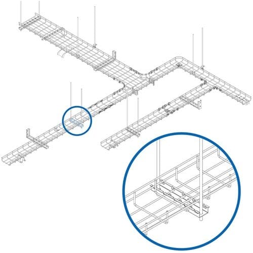 TRAPEZE HANGING CROSS-BRACKET WIRE MESH CABLE TRAYS 150MM 6IN