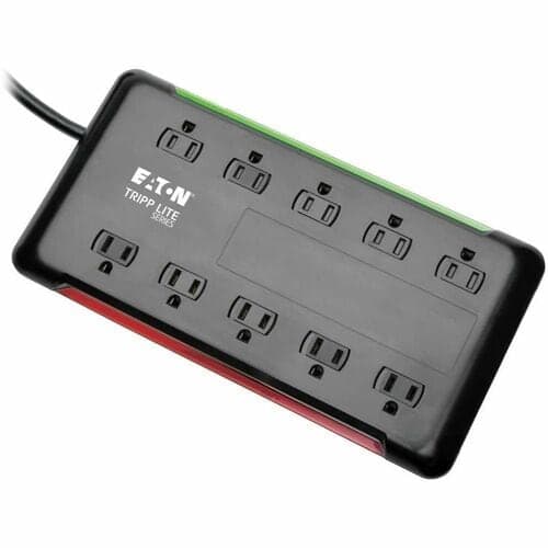 10OUT SURGE PROTECTOR 2880J BLACK 6FT CORD NEMA 5-15P PLUG 15A