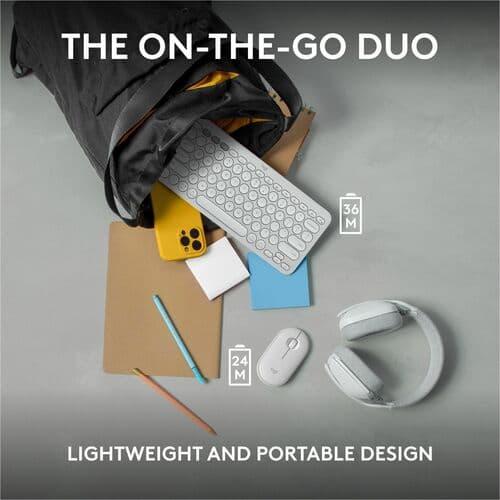PEBBLE 2 COMBO MOUSE  KEYBOARD TONAL WHITE