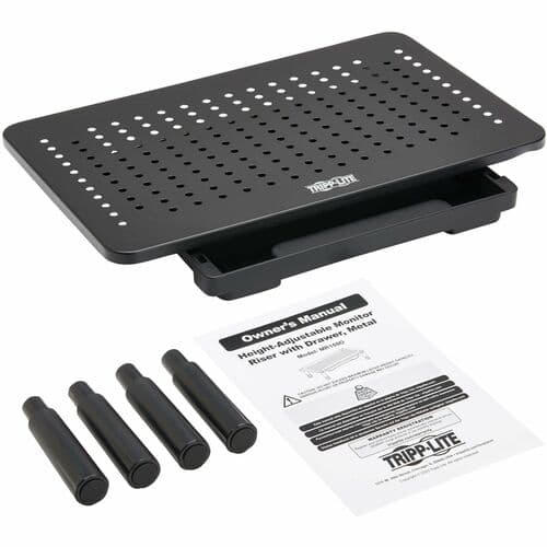 MONITOR RISER FOR DESK 15 X 9IN HEIGHT ADJUSTABLE METAL BLACK