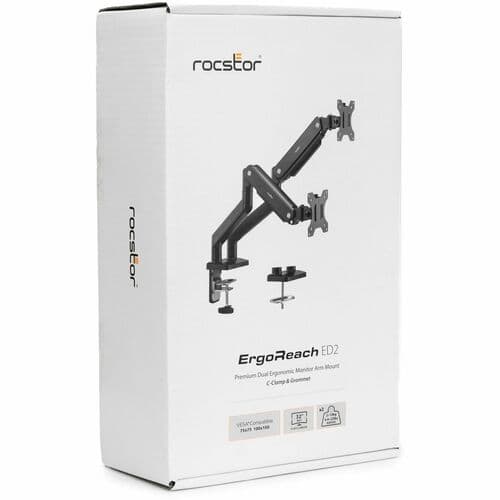 DUAL ERGONOMIC MONITOR MOUNT SUPPORTS UP TO TWO (2) 32IN DISPLAY