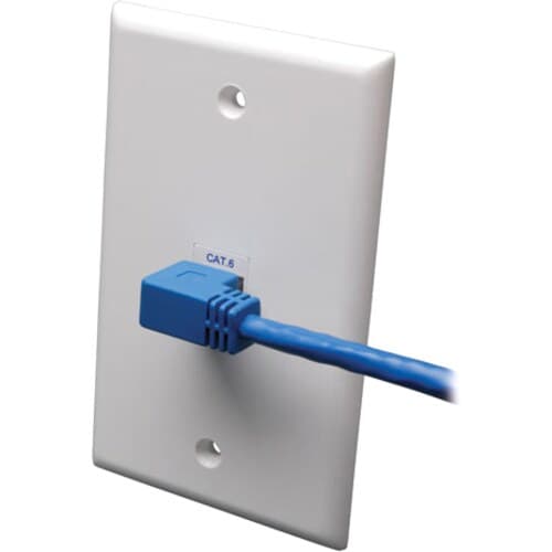 5FT CAT6 PATCH CABLE M/M BLUE RIGHT ANGLE TO STRAIGHT MOLDED RJ45