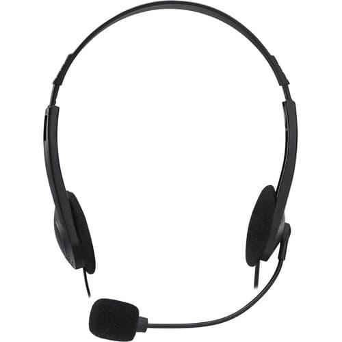 STEREO HEADSET W/ MICROPHONE 3.5MM CONN INLINE VOL CONTROL