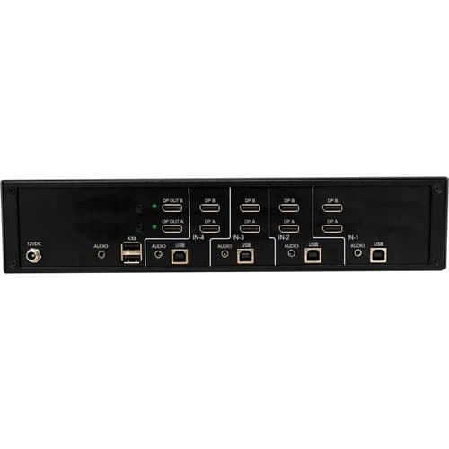 SECURE KVM SWITCH 4-PORT DUAL HEAD DISPLAYPORT TO DP 4K AUDIO