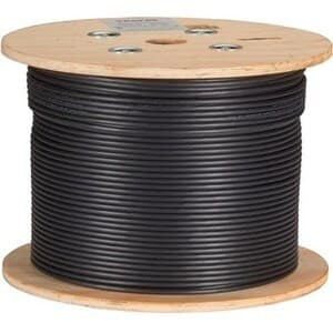 1000FT CAT6A BLACK STRANDED UTP 650MHZ CM PVC POE BULK CABLE