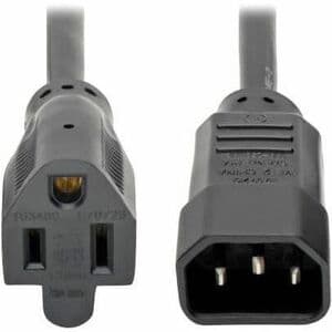5-15R TO C14 COMPUTER AC POWERCABLE 13A 125V 16AWG 1FT