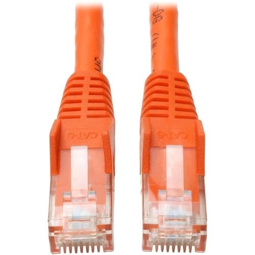 25FT CAT6 PATCH CABLE MM ORANGE GIGABIT MOLDED SNAGLESS PVC RJ45