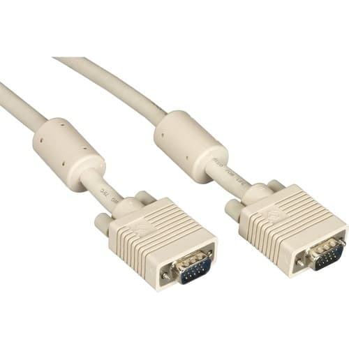 3FT VGA VIDEO CABLE WITH FERRITE CORE BEIGE MALE/MALE