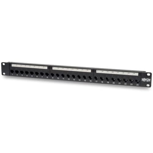 24PORT 1U CAT6/CAT5 PATCH PANEL RACKMOUNT/FEEDTHROUGH RJ45 ETHERNET