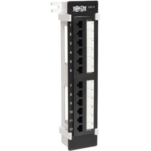 12PORT CAT6/CAT5 PATCH PANEL WALL-MOUNT VERTICAL 110 IDCX2 RJ45