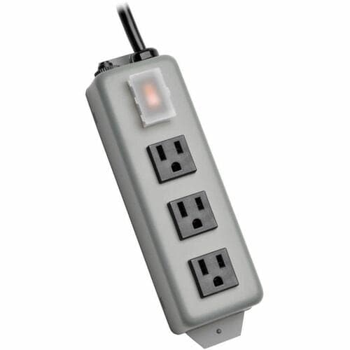 WABER INDUSTRIAL POWER STRIP METAL 3 OULTET 5-15P 6FT CORD