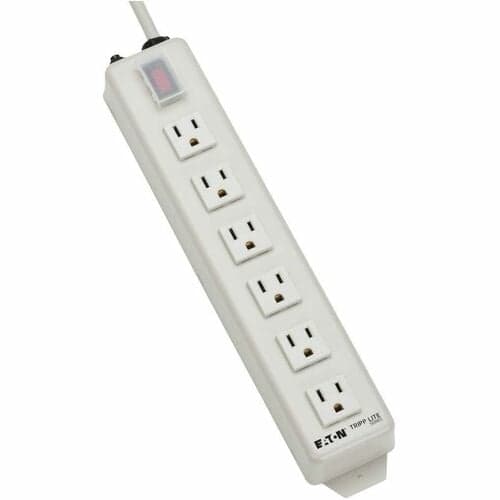6 OUTLET POWER STRIP MOUNTABLE METAL 15FT CRD 5-15R 5-15P 120V 15A