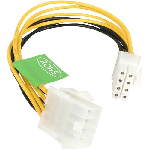 8IN EPS 8 PIN POWER EXTENSION CABLE ATX FEMALE TO ATX MALE 8 PIN