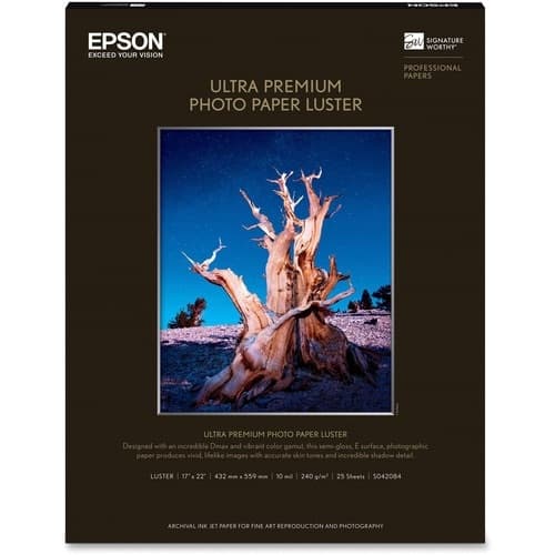 25-SHEET 17INX22IN ULTRA PREMIUM PHOTO PAPER LUSTER