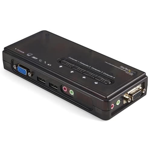 4 PORT USB VGA KVM SWITCH KVM SWITCH KIT CABLES AUDIO VIDEO