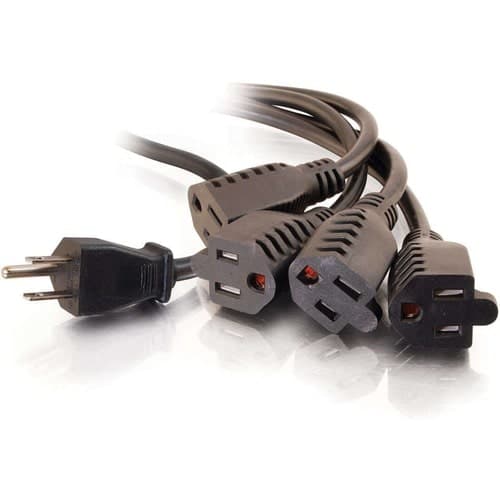 1 TO 4 POWER CORD SPLITTER M/F 4X 5-15R TO 1X 5-15P