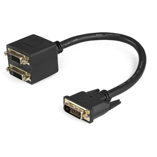 1FT VIDEO SPLITTER DUAL LINK DV I-D Y CABLE MALE TO FEMALE BLACK