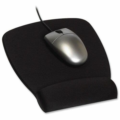 FOAM MOUSE PAD WITH WRIST REST MW209MB FABRIC BLACK 6.8 IN X 8.6
