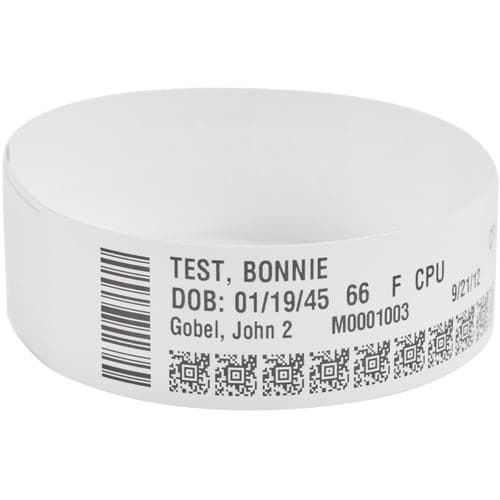 6PK ZBAND DT 1IN X 11IN ADULT WRISTBAND ADHESIVE 200/CART 6/CASE