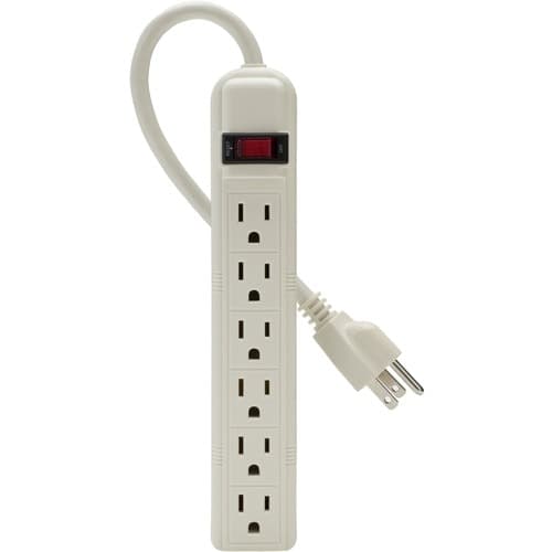 6OUT POWER STRIP 3FT CORD PLASTIC