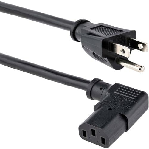 6FT COMPUTER POWER CORD NEMA 5-15P TO RIGHT ANGLE C13 POWER CORD