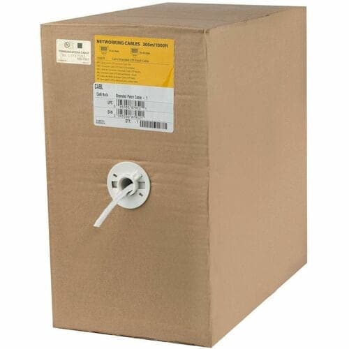 1000FT WHITE CAT6 CABLE BULK STRANDED WIRE ETHERNET CABLE SPOOL
