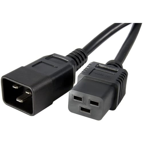 3FT COMPUTER POWER CORD C19 TO C20 AC POWER EXTENSION CABLE CORD