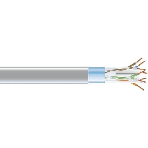 CAT6 400-MHZ SOLID BULK CABLE F /UTP PLENUM GY 1000-FT. SPOOL